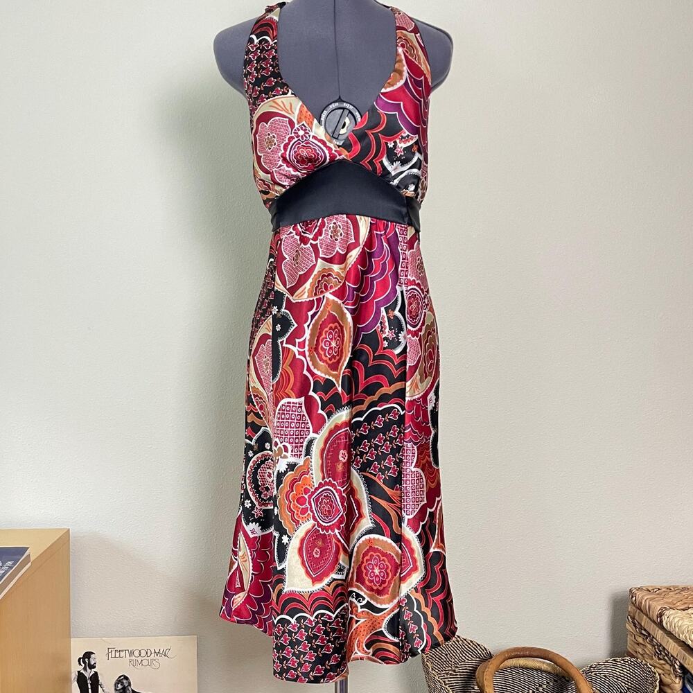 Y2K vintage 2000s satin halter dress fairy boho night out | size s/m